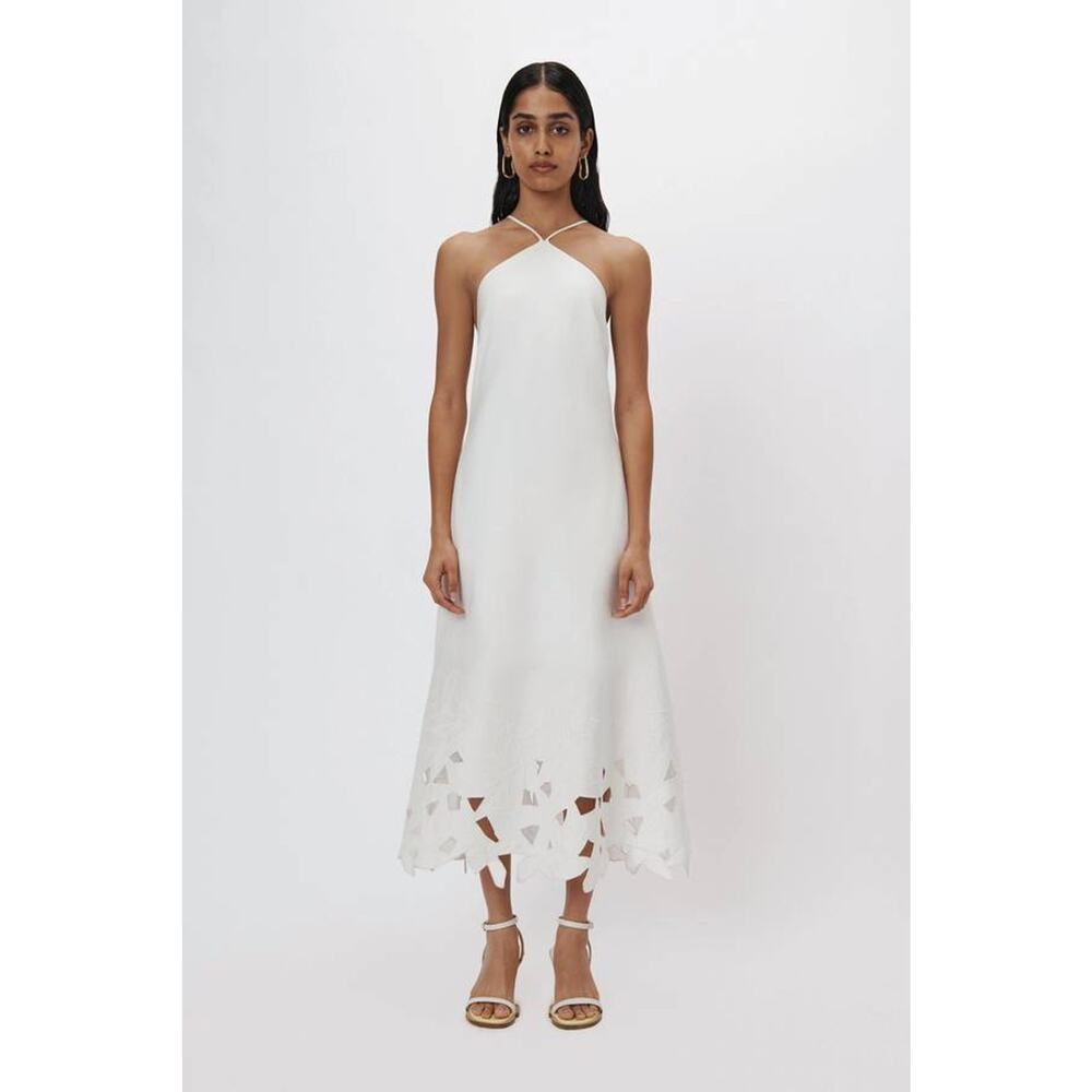Jonathan Simkhai Simone Embroidered Cut Out Dress in White 2